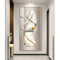 Crystal Feather Wall Painting 70*140 Cm With Led